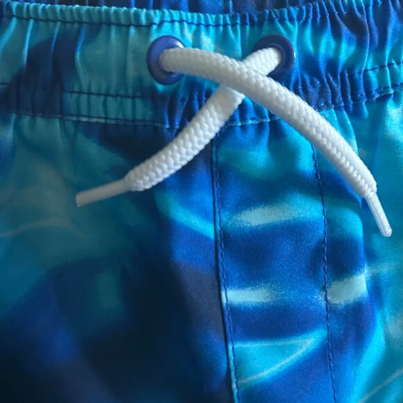 5/$25 Lands' End Boys Blue Swirl Drawstring Liner Swim Trunks S 6 7 NWOT - Picture 2 of 6